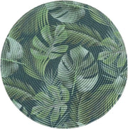Tavola di servizio 4 pezzi foglie verdi 35 cm circolari in plastica lavabile decorazione da tavola.