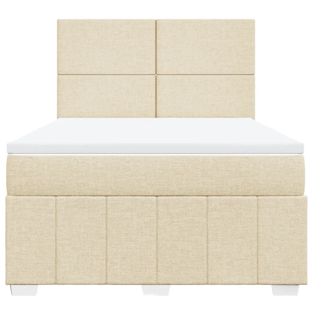 Giroletto a Molle con Materasso Crema 140x200 cm in Tessuto 3291689