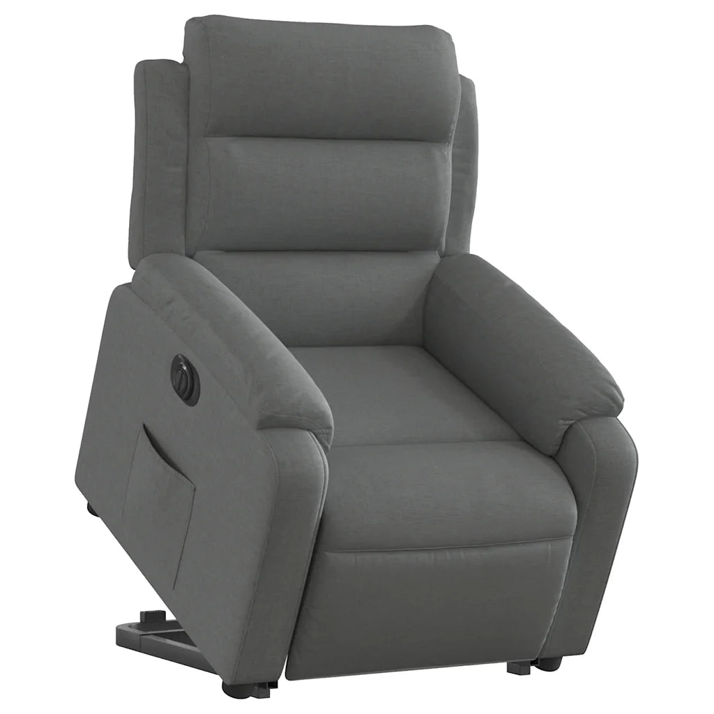 Poltrona Alzapersona Reclinabile Elettrica Grigio Scuro Tessuto 3205005