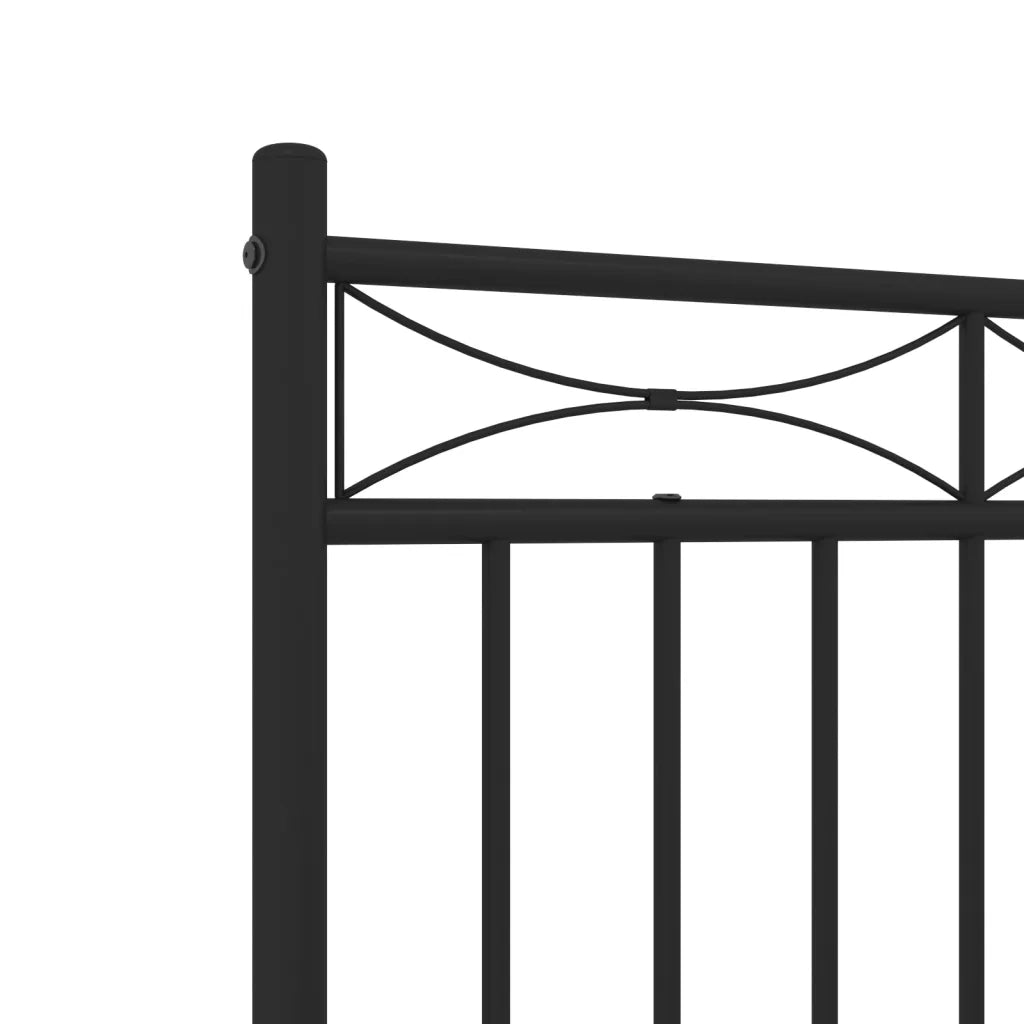 Giroletto con Testiera in Metallo Nero 140x190 cm 373691