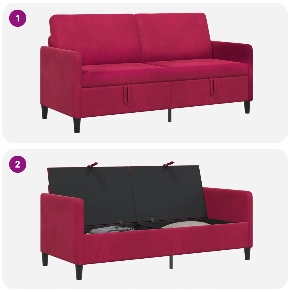 Divano con Storage Rosso Vino 172 x 78 x 87 cm Poliestere 42036966