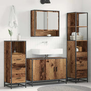 Set di mobili per il bagno con cassetto 4 pcs Legno vecchio 3402339