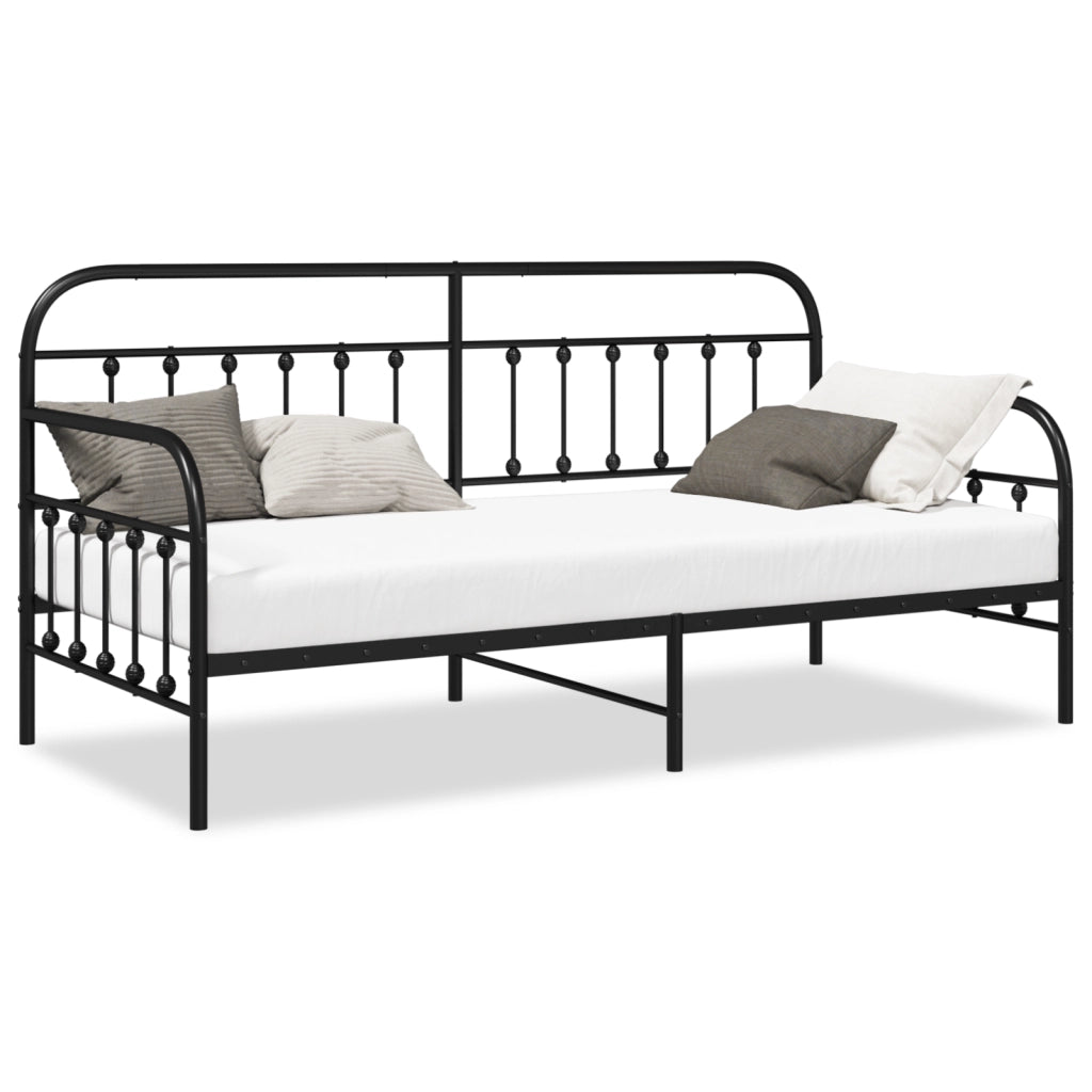Struttura Letto Daybed Nero 90x200 cm in Acciaio