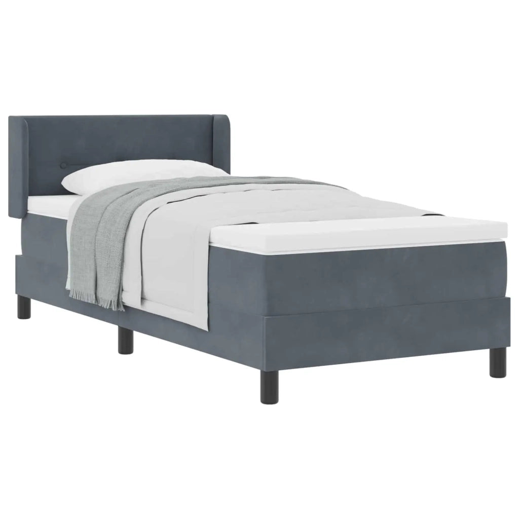 Letto a molle con testiera Grigio scuro 200 x 80 cm Velluto 3341439