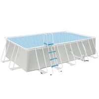 Piscina Fuori Terra in Acciaio e PVC Rinforzato con Filtro, 580x310x122cm, Grigio Chiaro