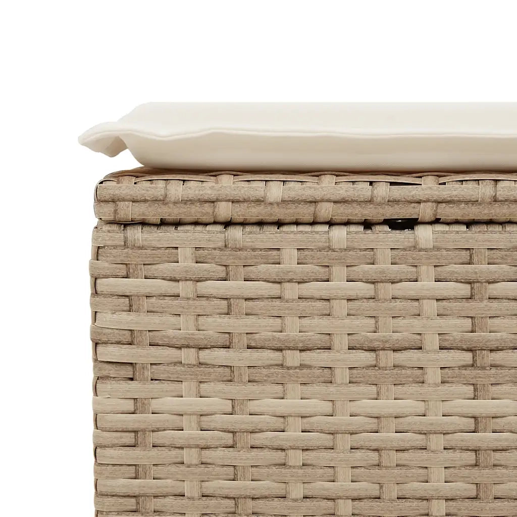 Set Divano da Giardino 2 pz | Set Salotto da Giardino con Cuscini Beige Polyrattan Acacia