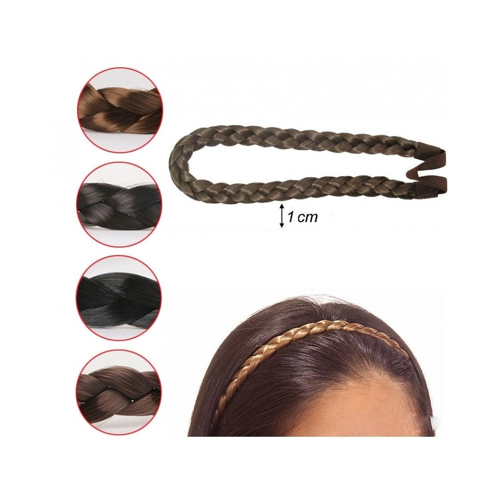 Trade Shop - Fascia Elastica Treccia Intrecciata In Fibra Fermacapelli Frontino Acconciatura -