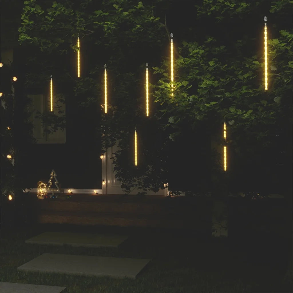 Luci Meteoriche 8 pz 30cm Bianco Caldo 192 LED Interni Esterni cod mxl 41042