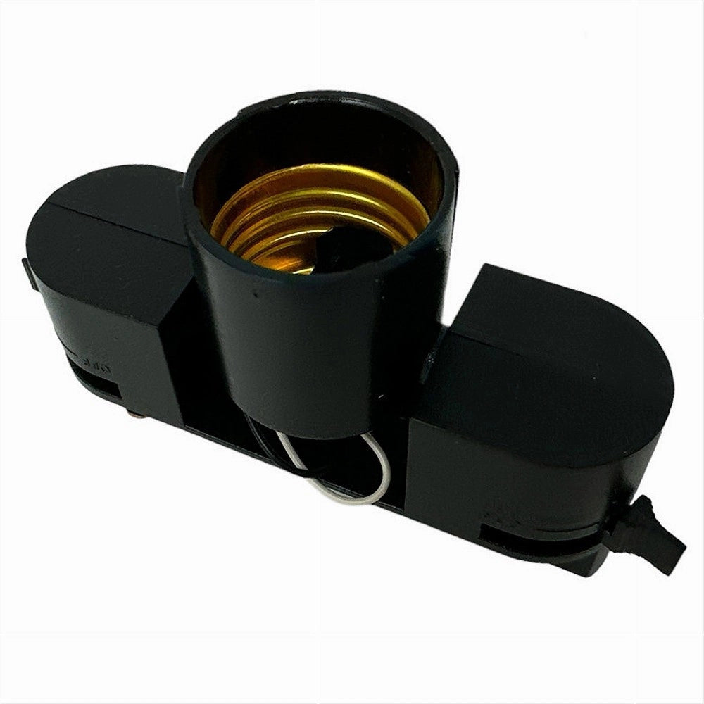Trade Shop - Portalampada Per Binario Monofase Connettore Lampadine E27 Adattatore Pista-e27 - Nero