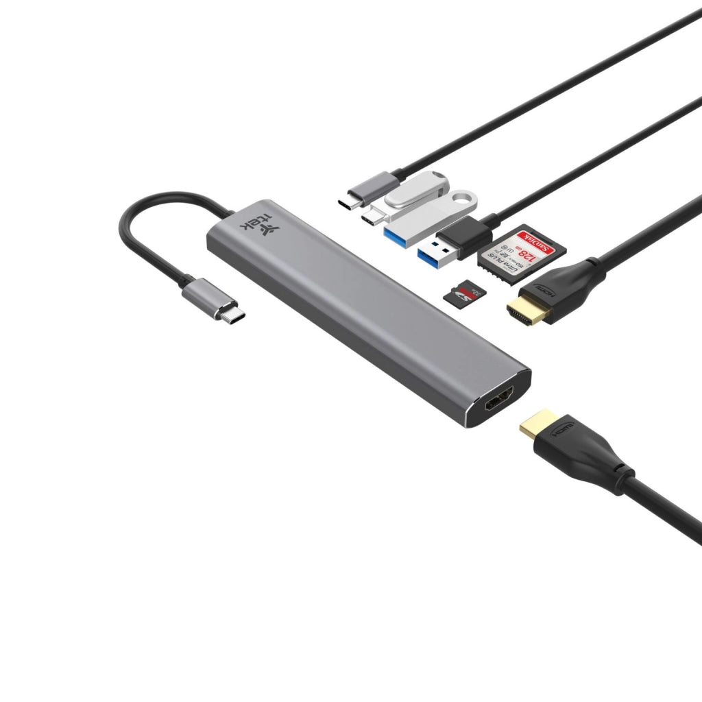 ITEK HUB USB-C 8 in 1- 2HDMI + 2USB3.0 +  SD/TF + 2USB-C