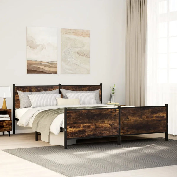 Giroletto senza Materaso in Metallo Rovere Fumo 183x213 cm 3301356