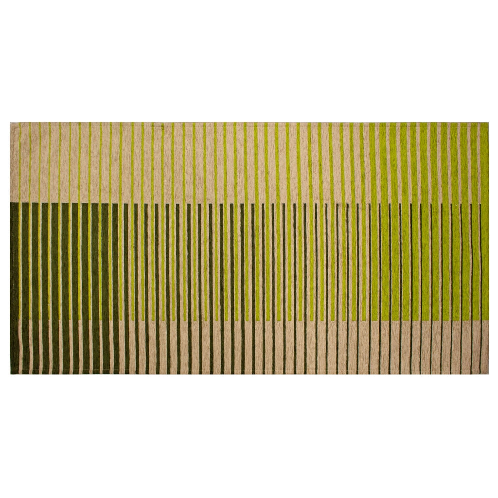 Tappeto Arredo Moderno Morbido in Ciniglia Ingresso Antiscivolo Prodotto Italiano  Soggiorno Camera Salotto Disegni Piazzati Cotone Varie Misure Grande Neon/Verde - 80x150 cm