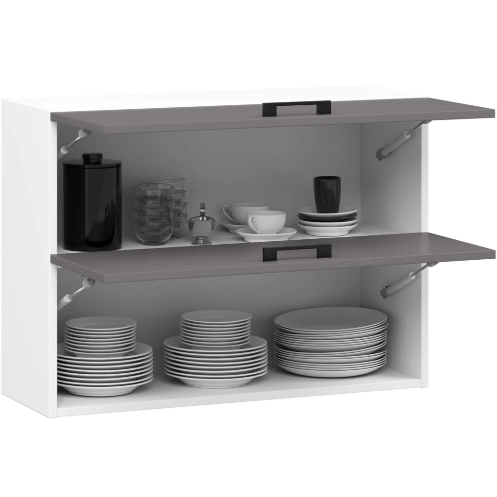 Mobile da cucina pensile sistema AKORD OLIWIA G2 Bianco, Grigio Grafite 80 cm 2 ante 80x30x58 cm