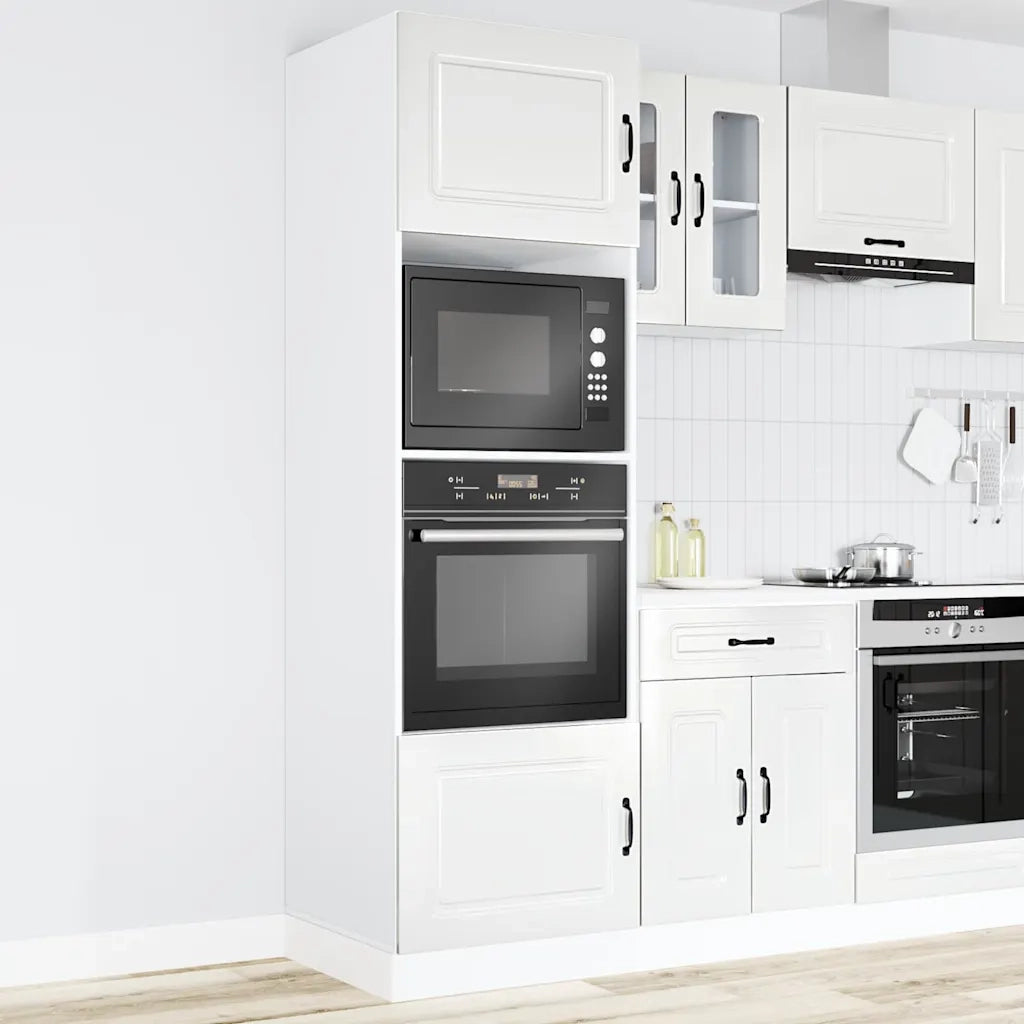 Pensile da cucina | Armadi Forno 2 pz Kalmar Bianchi Lucido in Legno Multistrato