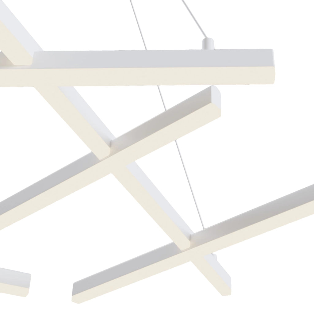 Maytoni Lampadario moderno Line 6 luci LED integrato bianco alluminio diffusore acrilico