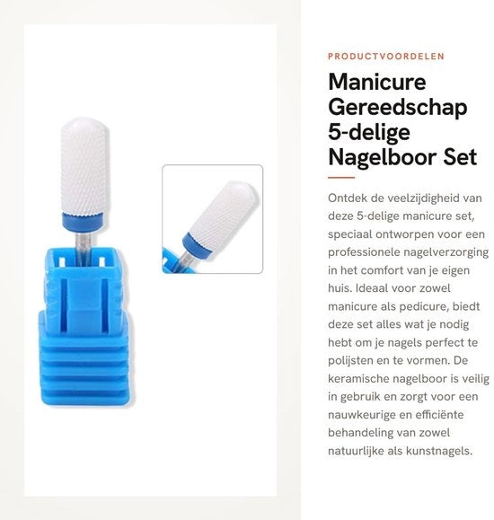 Kit di manicure/pedicure 5 pezzi - Strumenti per cura unghie - Rimozione cuticole sicura - Adatto per unghie naturali/artificiali - Kit di cura unghie