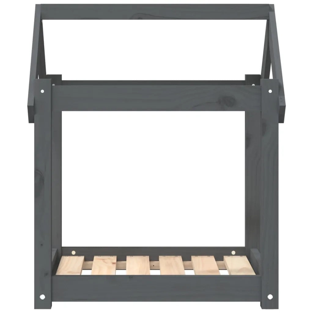 Cuccia per Cani Grigia 61x50x70  cm in Legno Massello di Pino 822199
