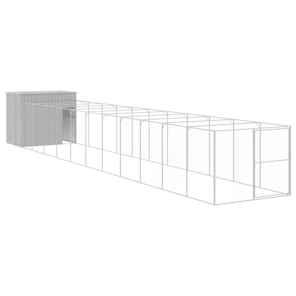 Cuccia per cani con recinto chiaro 214 x 1273 x 181 cm grigio 02_0043504