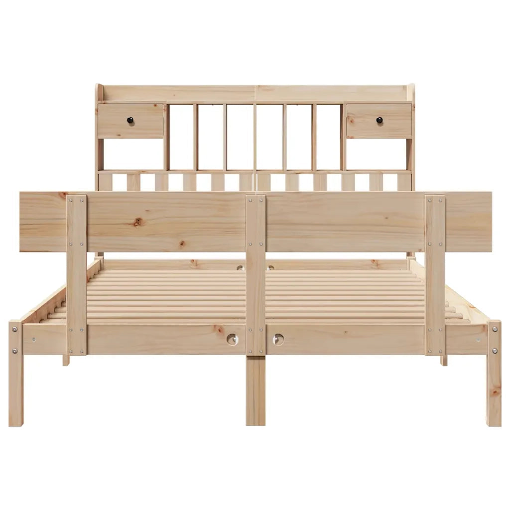 Letto Libreria senza Materasso 140x190 cm in Legno di Pino 3321826