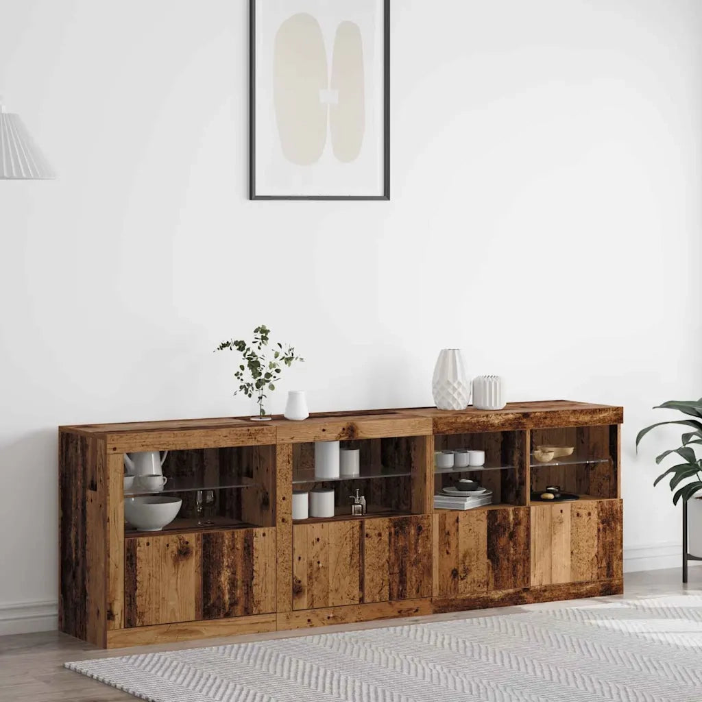 Credenza | Madia LED Legno vecchio 202 x 37 x 67 cm Legno multistrato