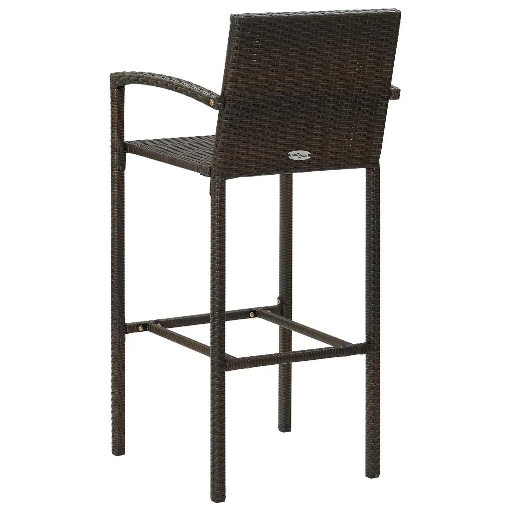 Sgabelli da Bar 4 pz Marroni in Polyrattan 313454