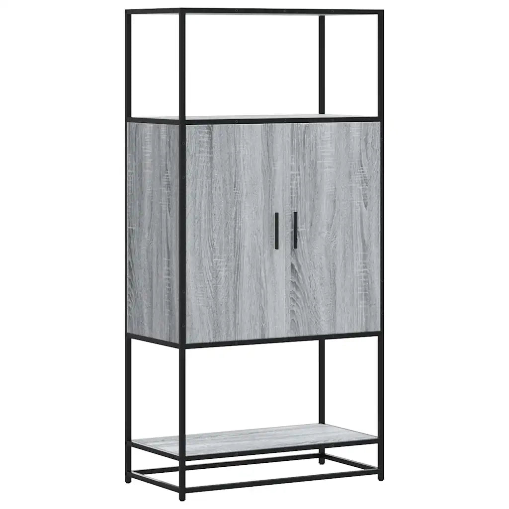 Credenza Grigio Sonoma 68x35x139 cm Legno Multistrato Metallo 849042