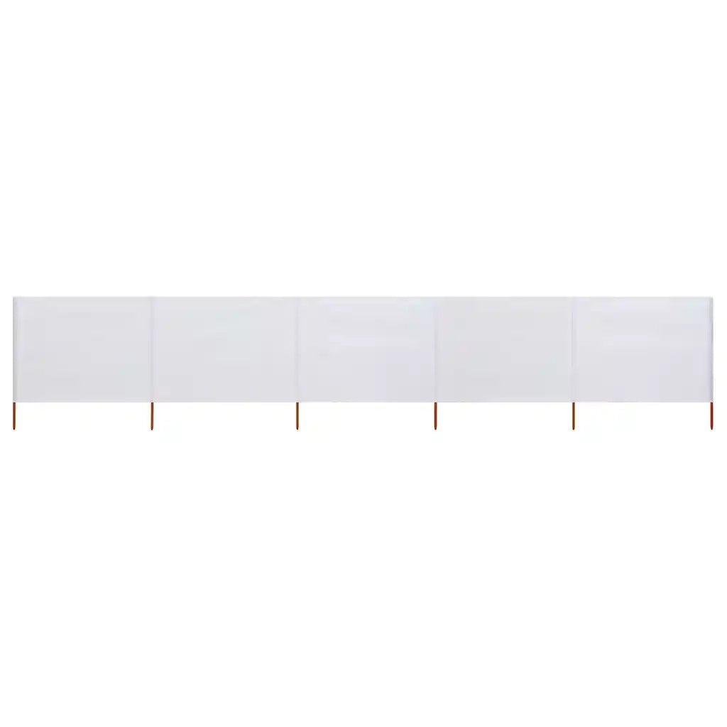 Paravento a 5 Pannelli in Tessuto 600x80 cm Bianco Sabbia cod mxl 17964