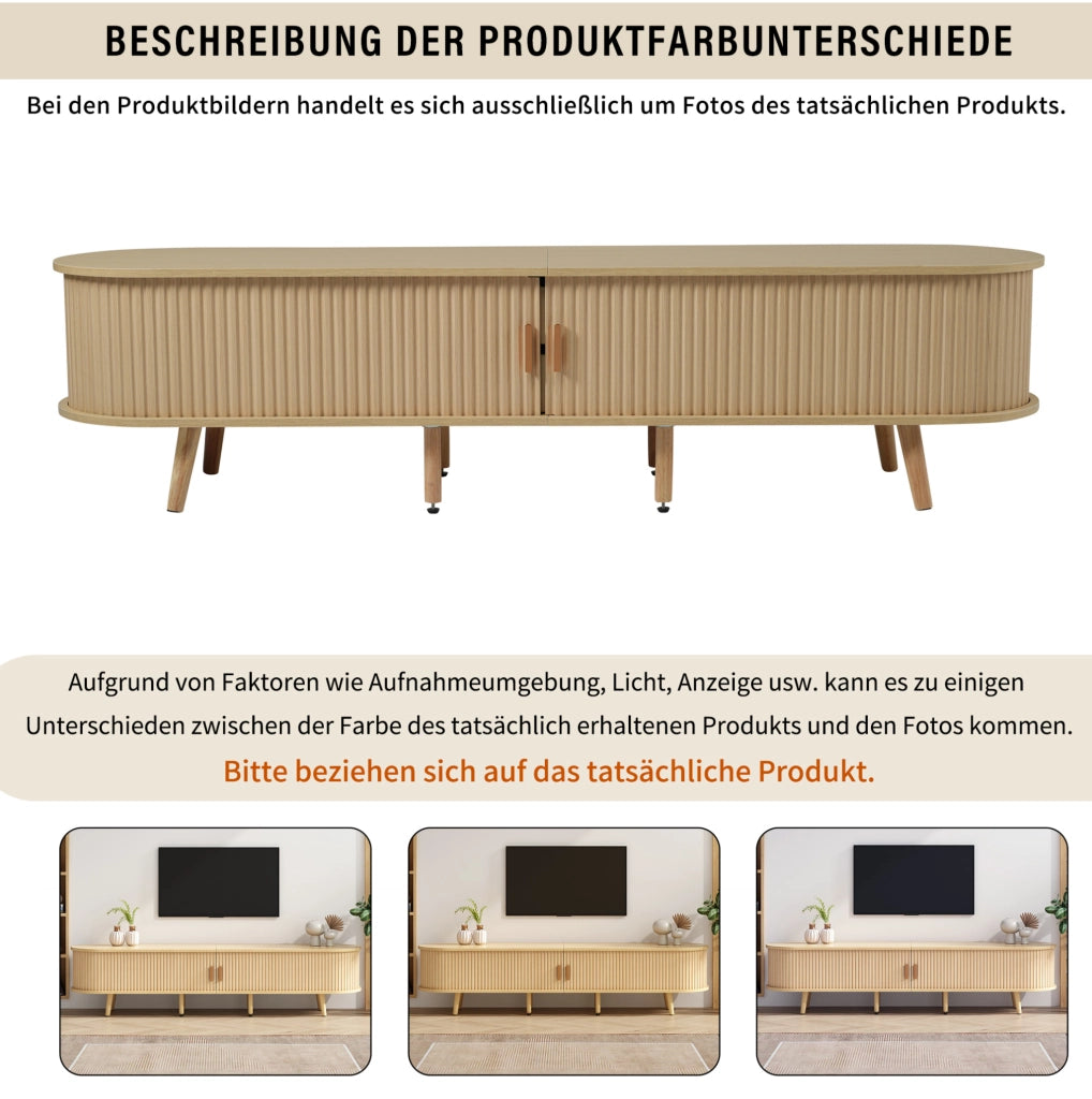 Set mobile TV e tavolino in MDF effetto noce chiaro