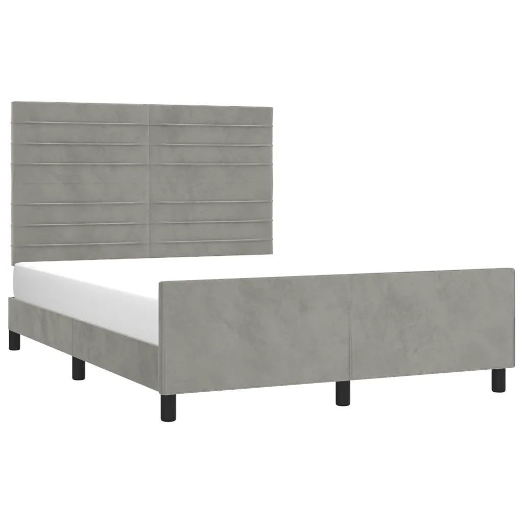 Giroletto senza Materasso Grigio Chiaro 140x200 cm Velluto