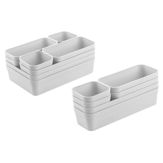 Set di organizzatori di caricamento Cassa di archiviazione Distributore Regolabile Grigio chiaro