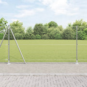 Recinzione in Filo Saldato con 7 Pali Flangiati 1.2x10 m Acciaio Zincato