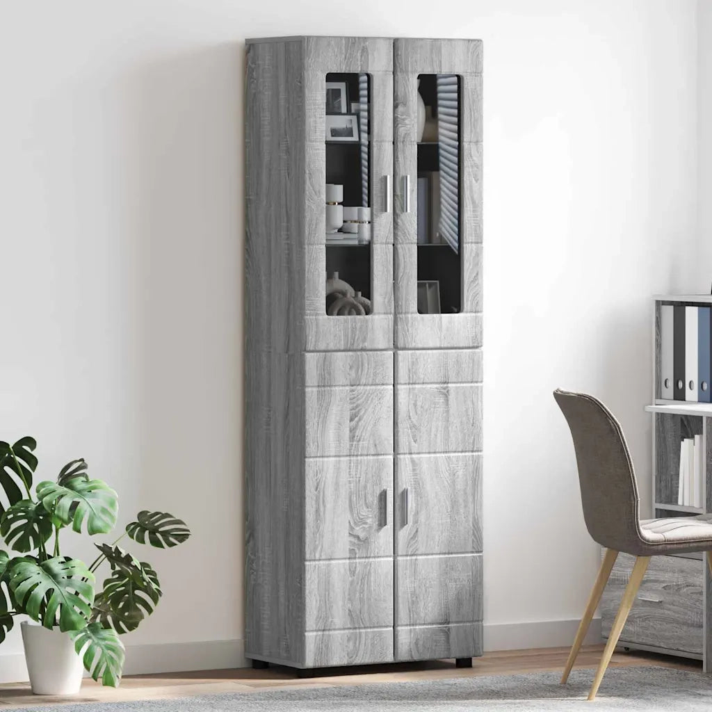 Credenza con lo scaffale FLORIN Grigio Sonoma 60 x 35 x 182 cm