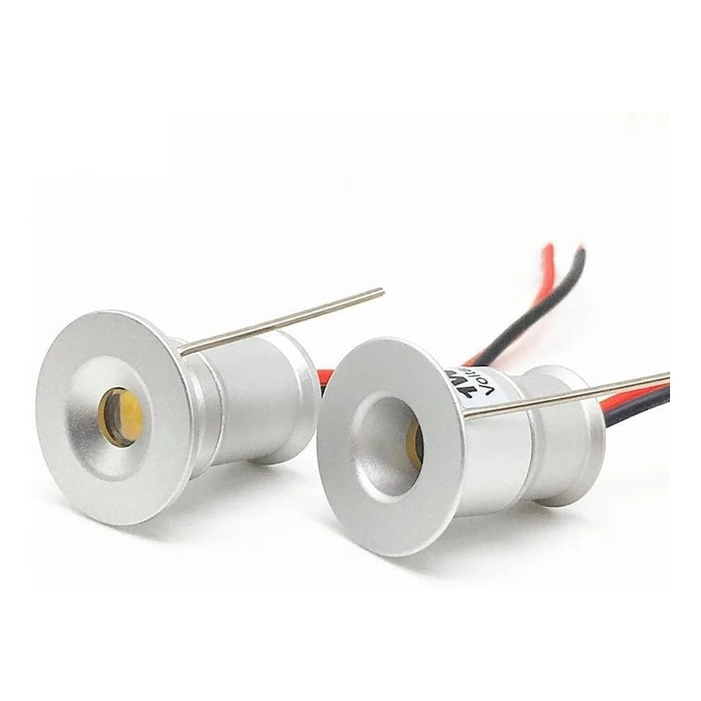 Trade Shop - 9 X Mini Faretto A Led Da Incasso 1w Cree Cob Silver Cielo Stellato Punto Luce - -bianco Caldo      -