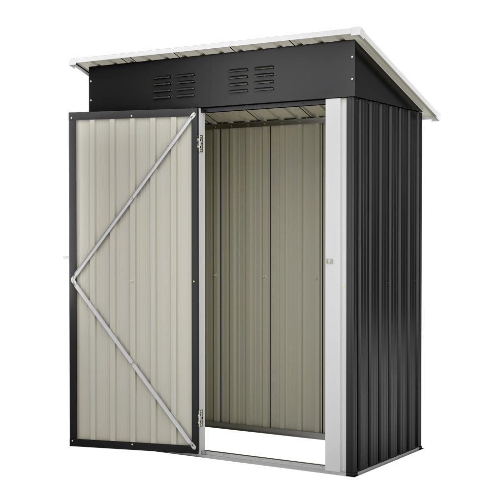 Casetta da Giardino 152x84x182 cm in Metallo Nero - 1.27 m²- Resistente alle intemperie