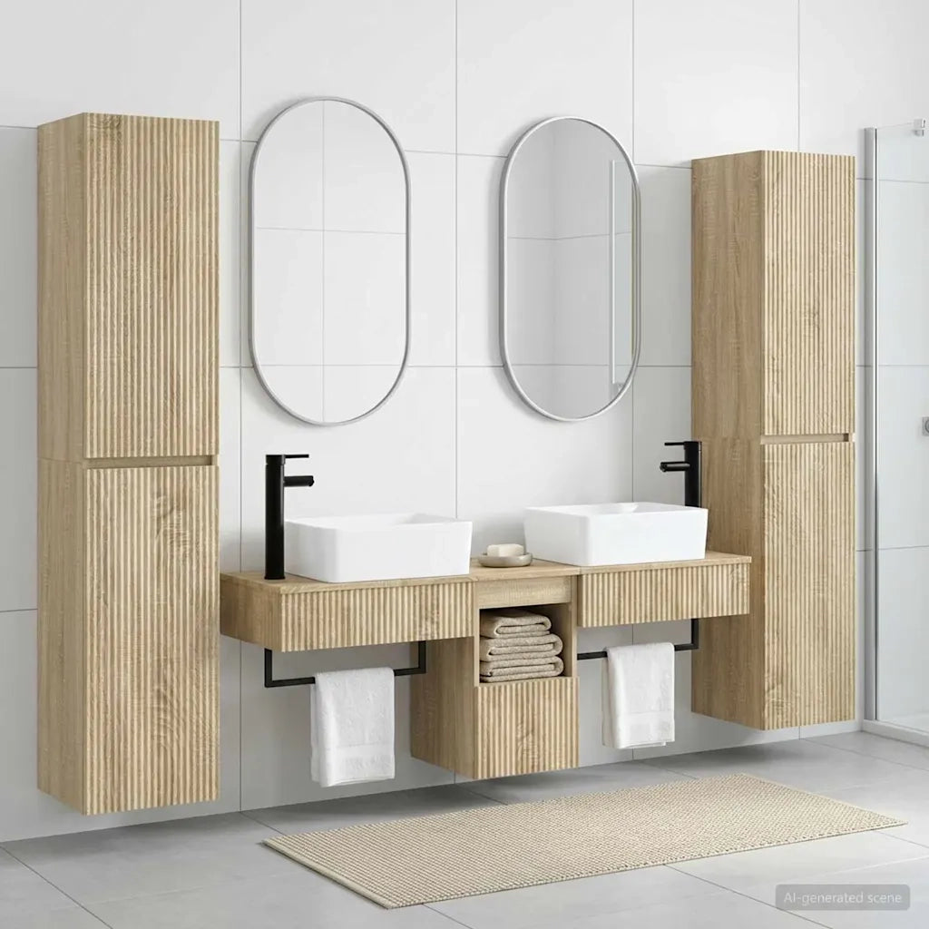Set di mobili per il bagno 5 pz Rovere Sonoma 3406015