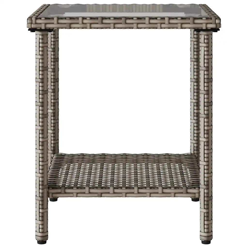 vidaXL Divano da Giardino con Tavolo e Cuscini a L Grigio Polyrattan