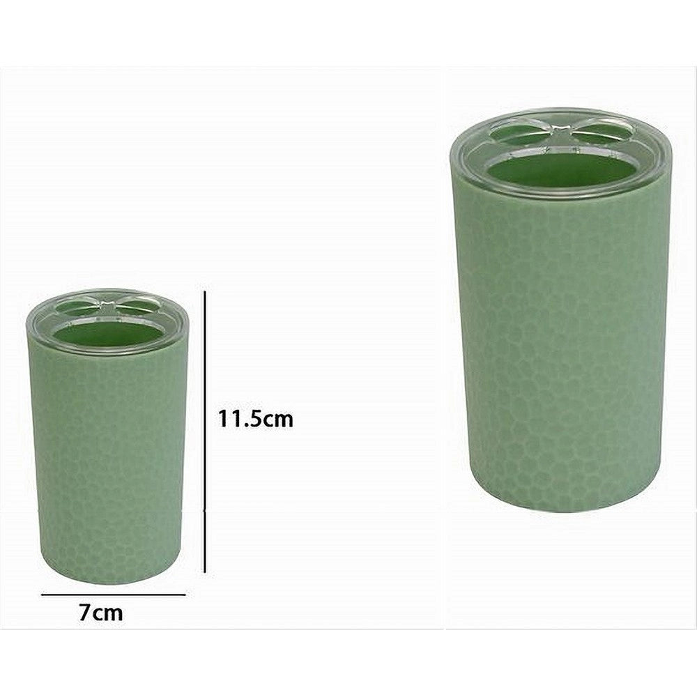 Trade Shop - Porta Spazzolini Bicchiere Accessorio Bagno Verde A 3 Fori Portaspazzolini 79786 -