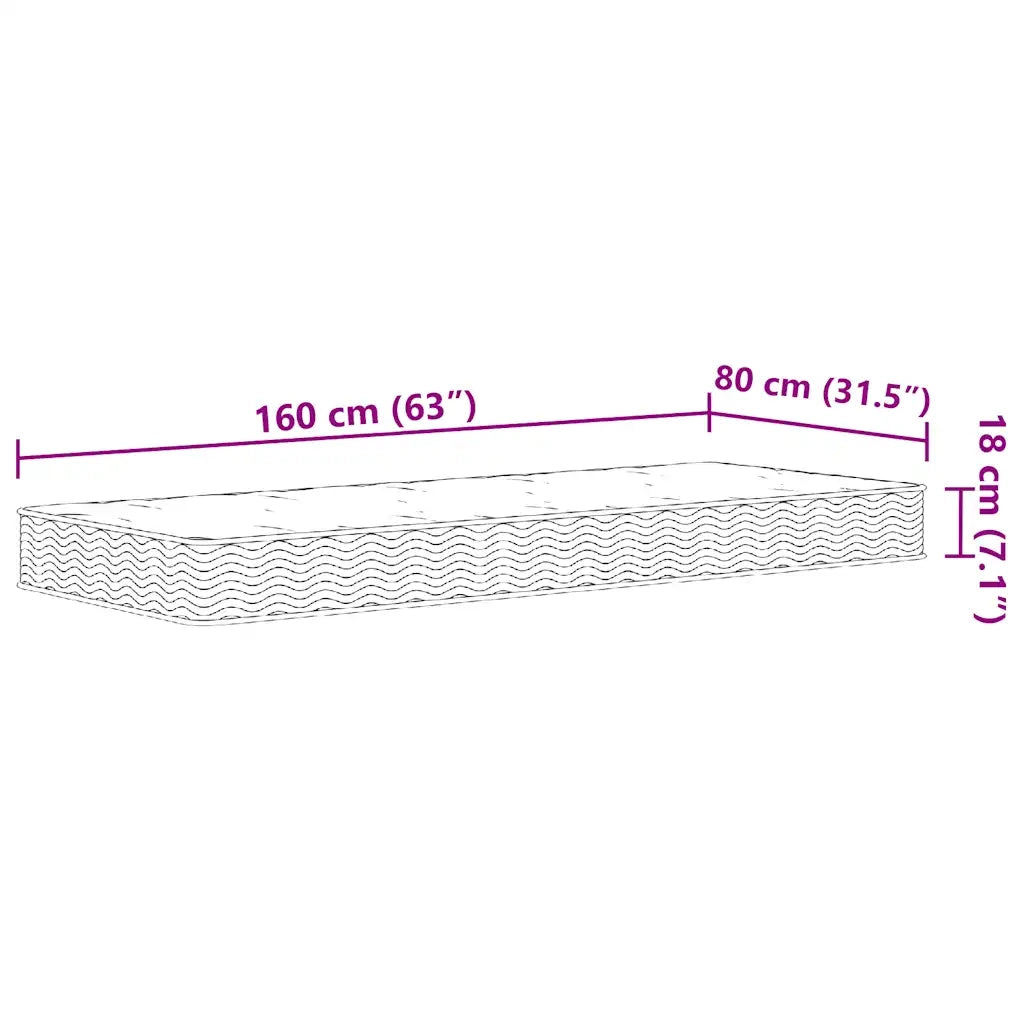 vidaXL Materasso a Molle Bonnel per Bambini Medio 80x160 cm
