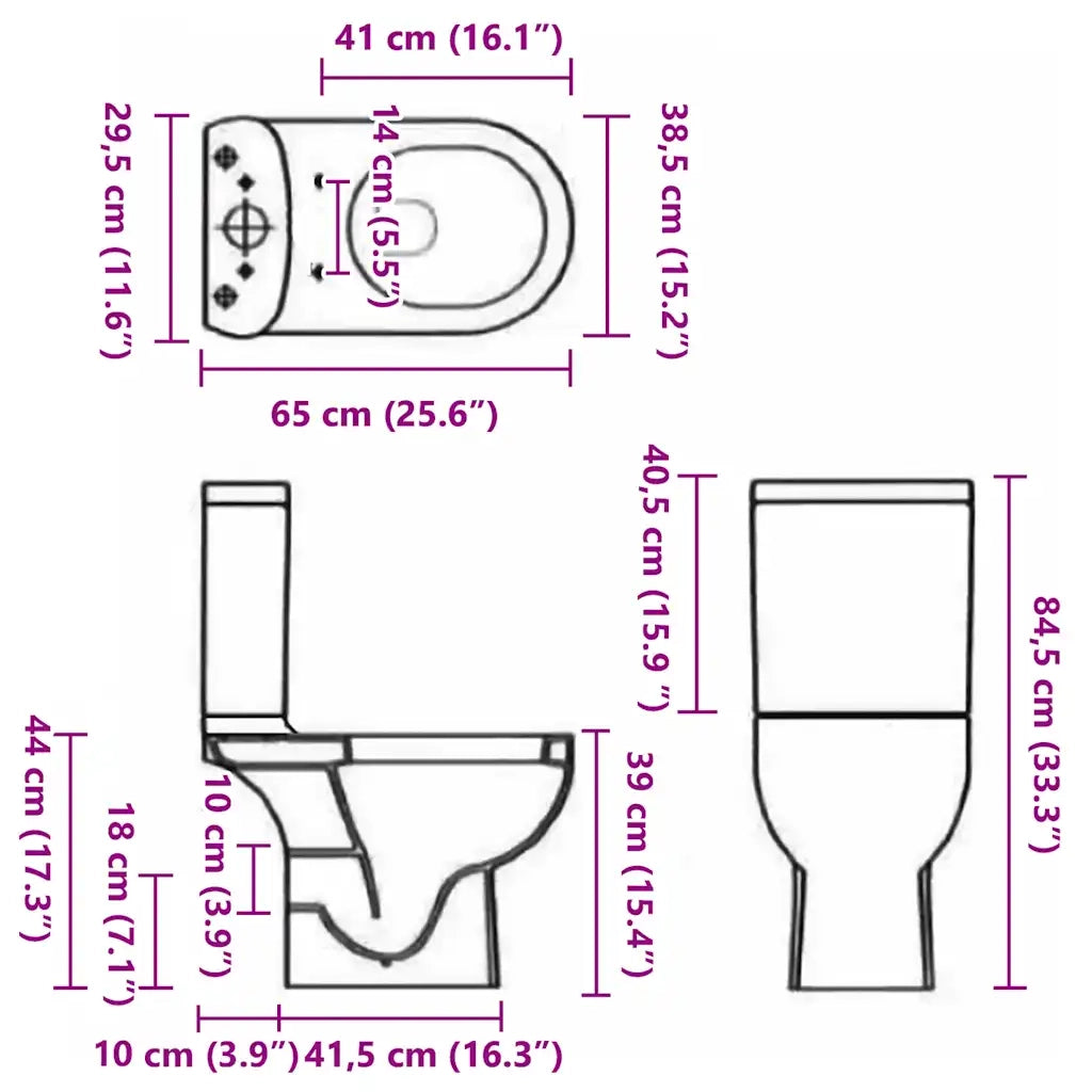 Vaso WC in Ceramica con Scarico Dietro Nero CFW4931671