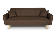 Divano letto clic clac in tessuto marrone, divano 3 posti - Henry - DL-HE09FBC