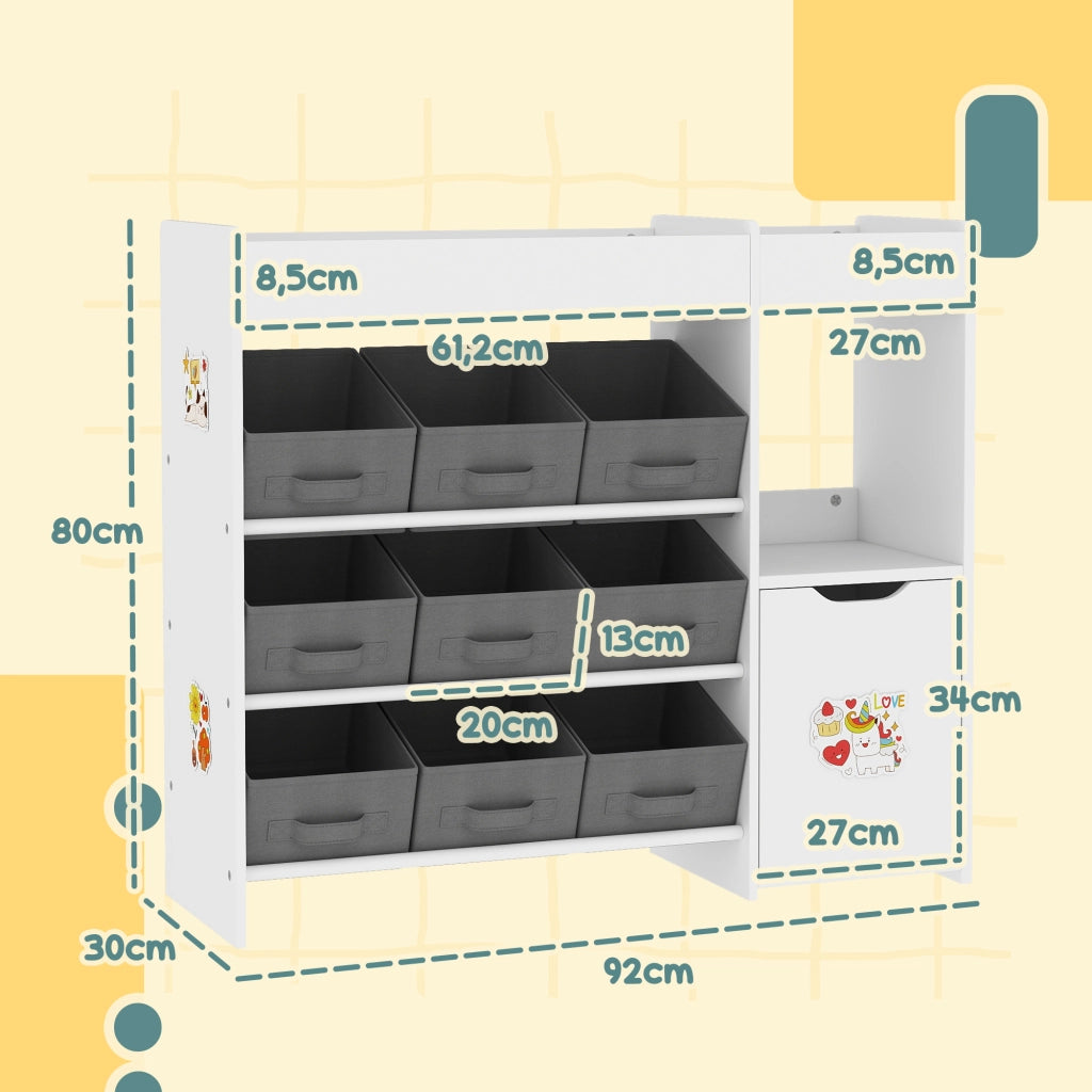 Mobile per bambini con 9 cassetti e armadio ¨C zephmum ¨C bianco