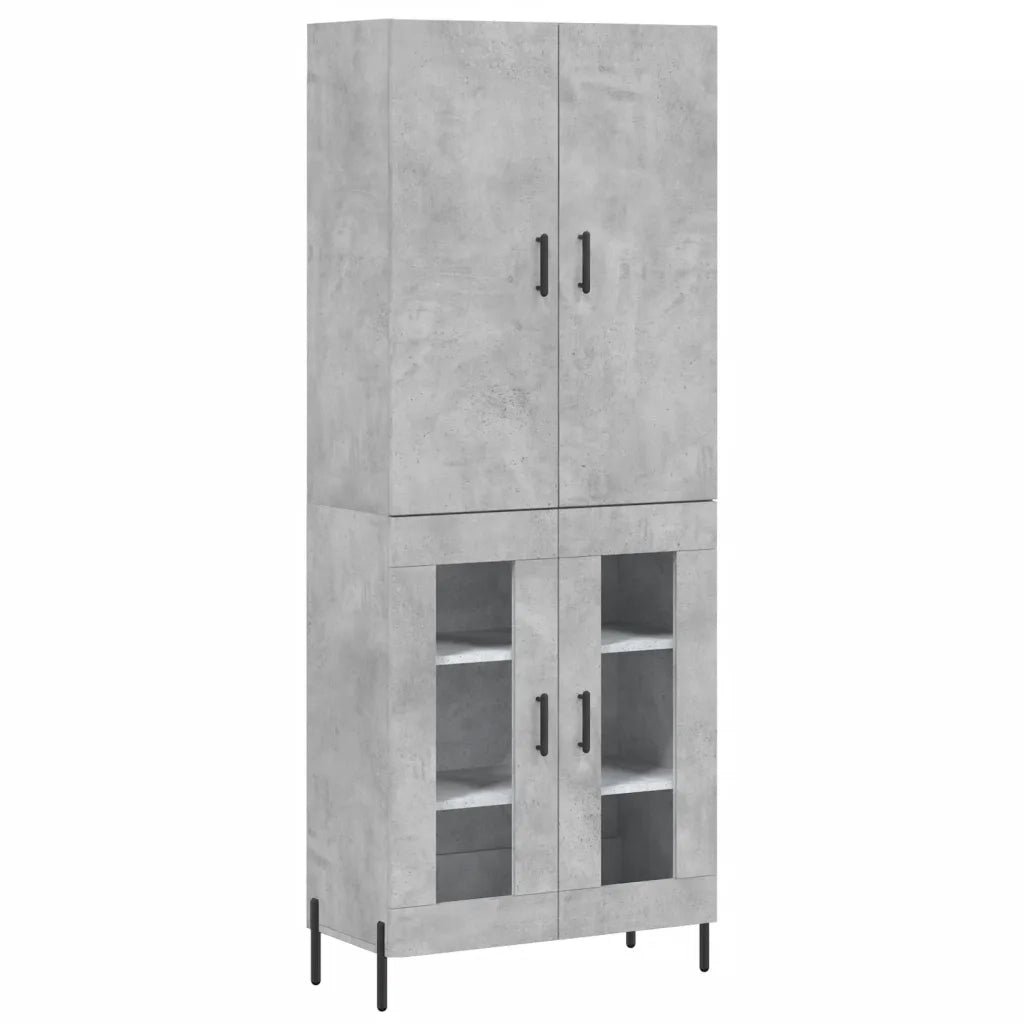 Credenza-Buffet-Armadio da cucina Grigio Cemento 69,5x34x180 cm in Legno Multistrato 545013