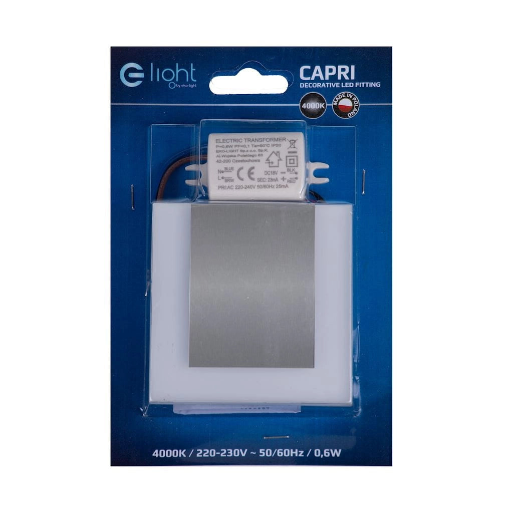 Segnapasso LED CAPRI Eko-Light 0,6W 4000K bianco/argento EKS0421