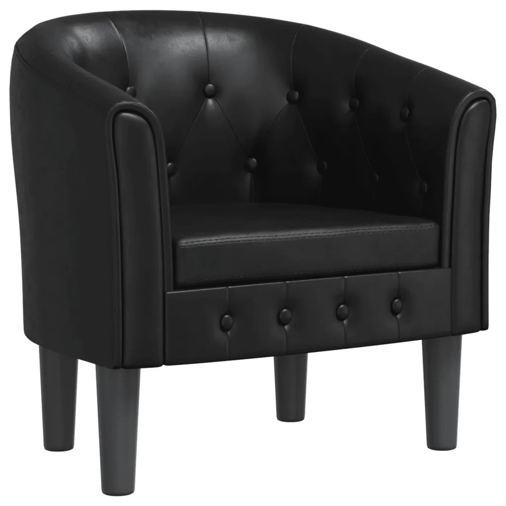 Divano Sedia-Poltrona Cabriolet Nera in Similpelle 687872