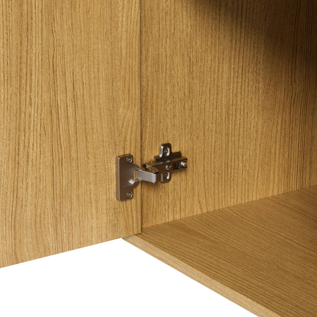 Mobile Ingresso con 2 Cassetti; 1 Armadio e Ripiani; con Specchio e Ganci Regolabili; Stile Moderno; in Pannello truciolare; Legno; 105??38??180 cm