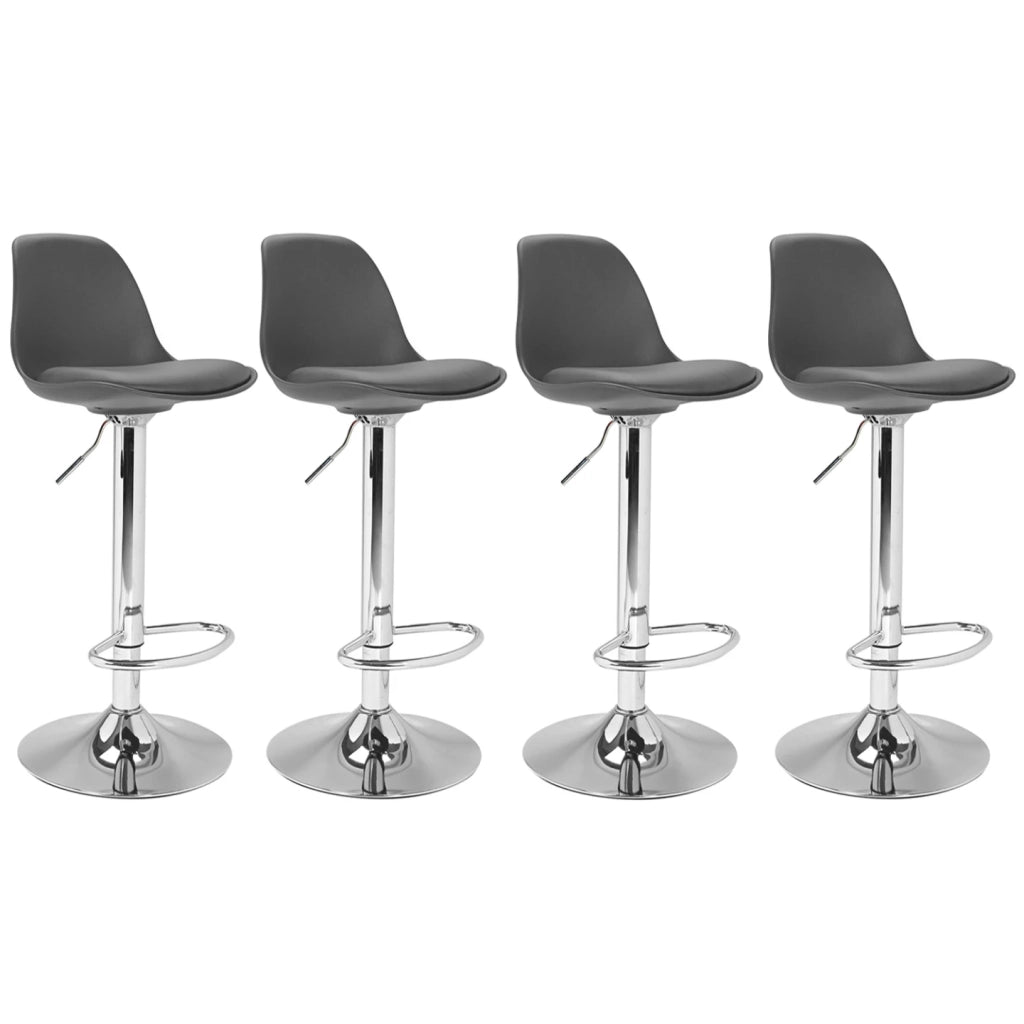 IDMarket - Set di 4 sgabelli da bar design grigio KARL