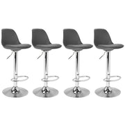 IDMarket - Set di 4 sgabelli da bar design grigio KARL