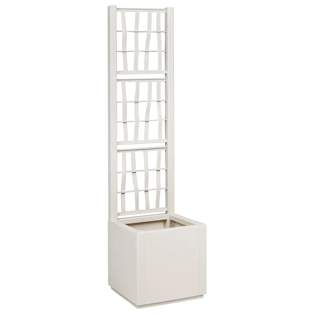 Vaso da Giardino con Trellis Bianco 36 x 36 x 140 cm PP 42006499