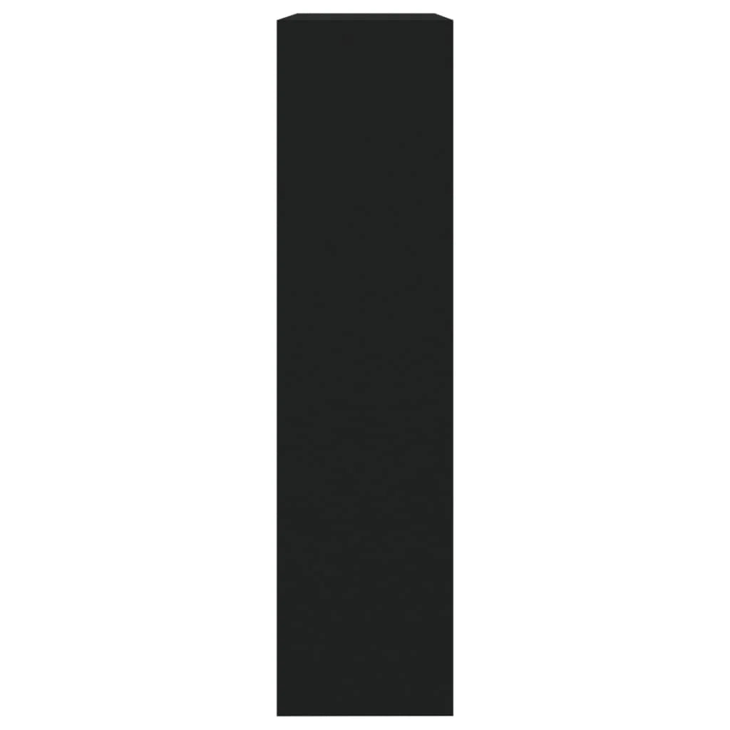 Scarpiera mobiletto portascarpe mobile per ingresso/corridoio/soggiorno con specchio 2 livelli 63 x 17 x 67 cm nero 02_0021415