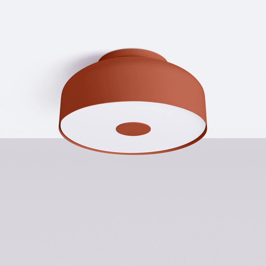 Lampada da soffitto OMIQ Crimson Rosso Ocra 4x15W E27 Moderna Rotonda 30cm